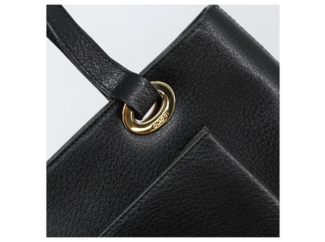 Borsa Tote in pelle nera e oro GUCCI 002 1817 0336 Auth ep12099 Nero D'oro - vista 18