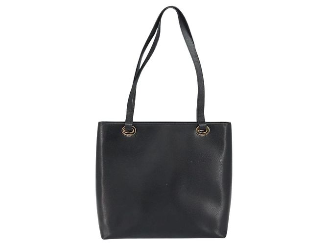 Borsa Tote in pelle nera e oro GUCCI 002 1817 0336 Auth ep12099 Nero D'oro - vista 2