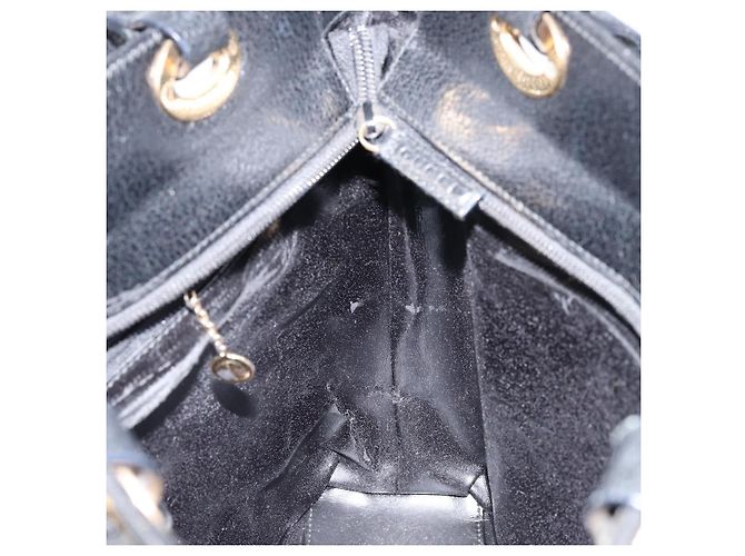 Borsa Tote in pelle nera e oro GUCCI 002 1817 0336 Auth ep12099 Nero D'oro - vista 20