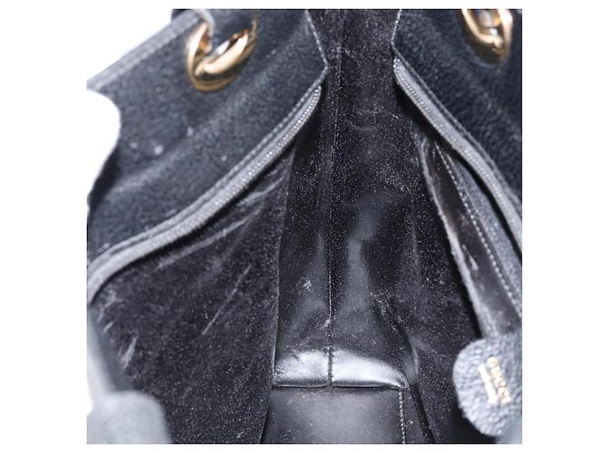 Borsa Tote in pelle nera e oro GUCCI 002 1817 0336 Auth ep12099 Nero D'oro - vista 21