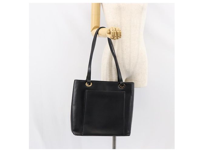 Borsa Tote in pelle nera e oro GUCCI 002 1817 0336 Auth ep12099 Nero D'oro - vista 23