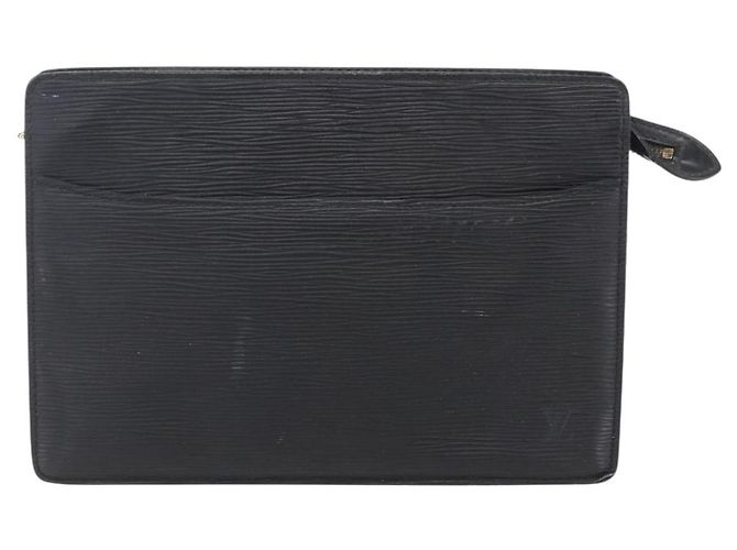 LOUIS VUITTON Pochette Uomo Epi Borsa a Clutch Nera M52522 LV Auth BA8471 Nero - vista 13