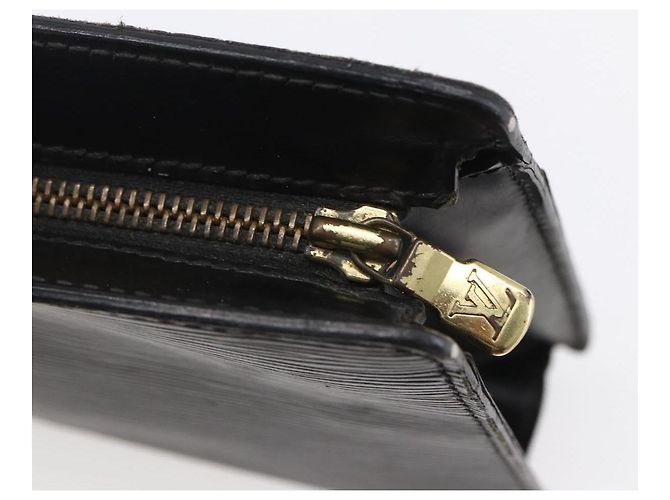 LOUIS VUITTON Pochette Uomo Epi Borsa a Clutch Nera M52522 LV Auth BA8471 Nero - vista 9