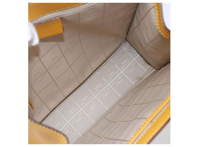 Céline Borsa a Spalla CELINE in Pelle Giallo Oro Auth 153948 D'oro - vista 10