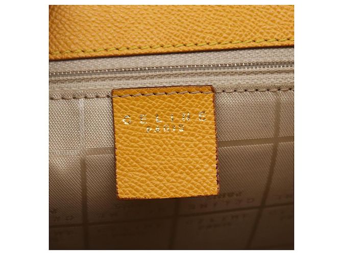 Céline Borsa a Spalla CELINE in Pelle Giallo Oro Auth 153948 D'oro - vista 18