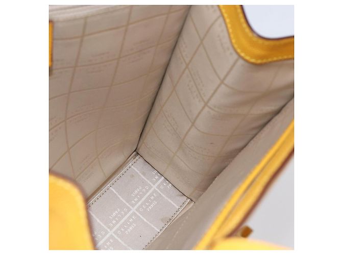 Céline Borsa a Spalla CELINE in Pelle Giallo Oro Auth 153948 D'oro - vista 20