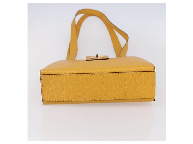 Céline Borsa a Spalla CELINE in Pelle Giallo Oro Auth 153948 D'oro - vista 5