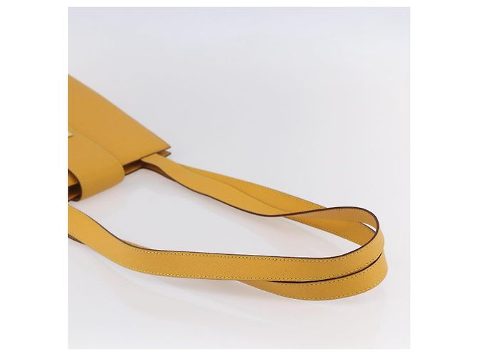 Céline Borsa a Spalla CELINE in Pelle Giallo Oro Auth 153948 D'oro - vista 7