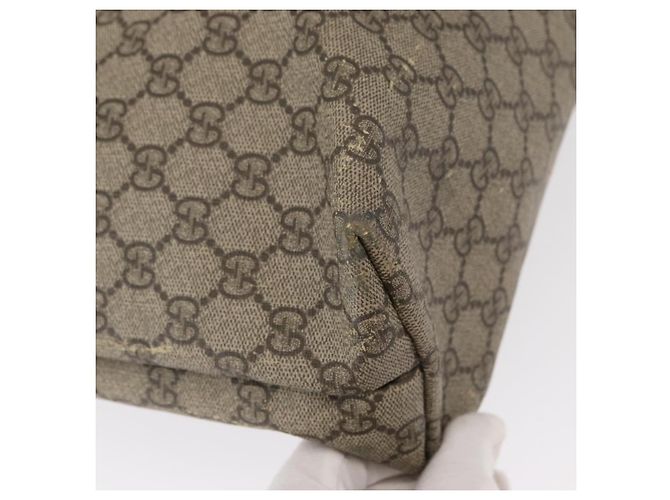 Gucci Borsa Tote GG Supreme in PVC beige argento 211137 Auth bs30938 - vista 14