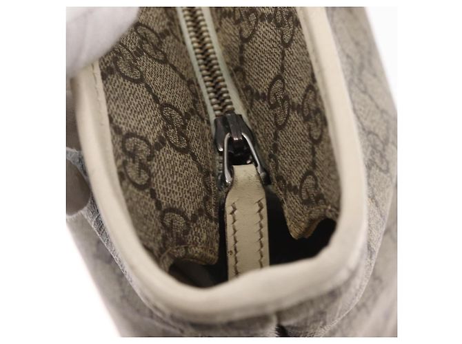 Gucci Borsa Tote GG Supreme in PVC beige argento 211137 Auth bs30938 - vista 16