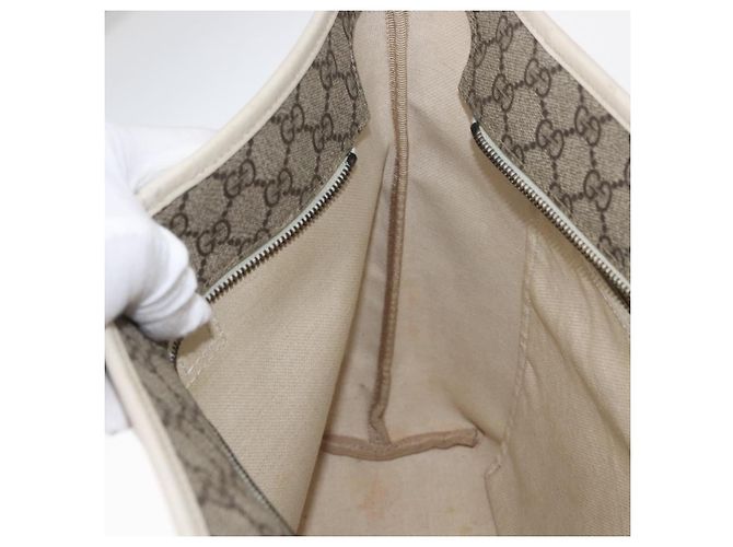 Gucci Borsa Tote GG Supreme in PVC beige argento 211137 Auth bs30938 - vista 21