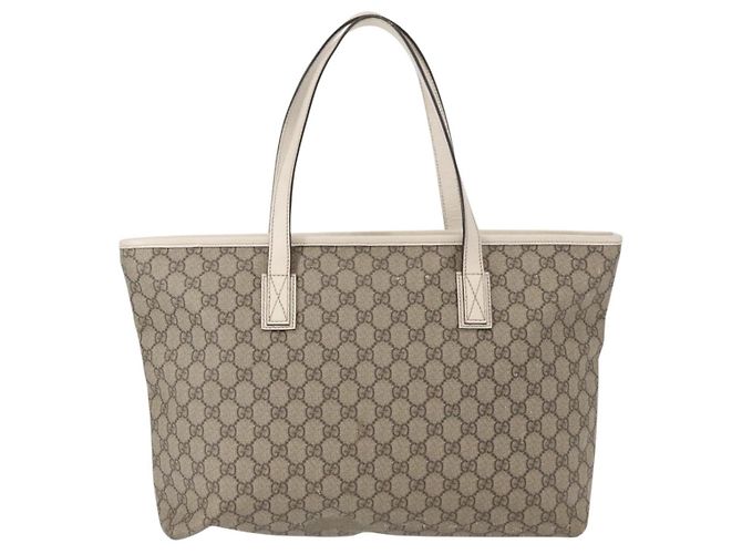 Gucci Borsa Tote GG Supreme in PVC beige argento 211137 Auth bs30938 - vista 3