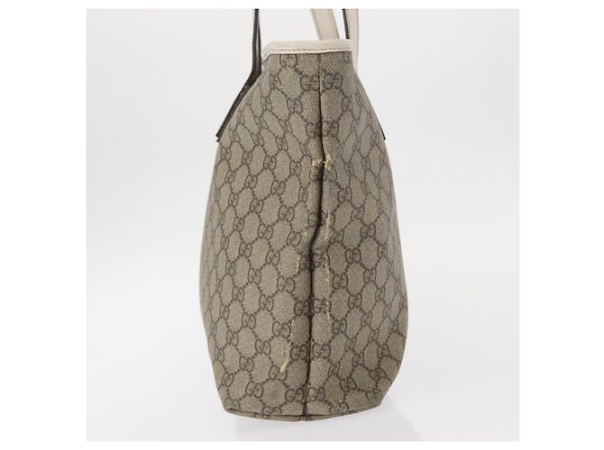 Gucci Borsa Tote GG Supreme in PVC beige argento 211137 Auth bs30938 - vista 4