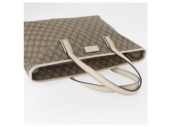 Gucci Borsa Tote GG Supreme in PVC beige argento 211137 Auth bs30938 - vista 7