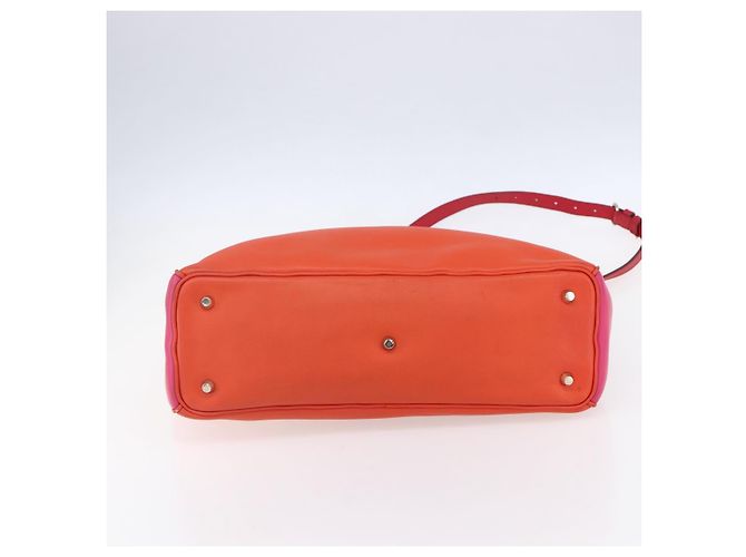 Borsa a Mano Christian Dior Diorissimo in Pelle 2way Arancione Oro Auth bs30974 - vista 11
