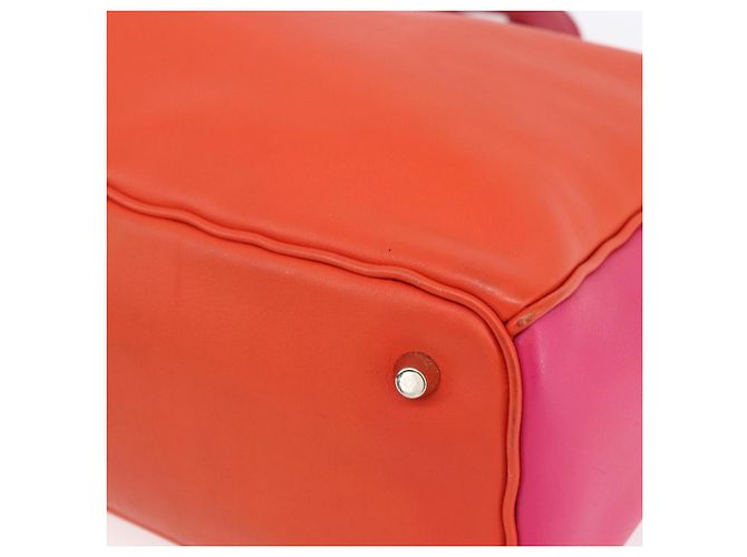 Borsa a Mano Christian Dior Diorissimo in Pelle 2way Arancione Oro Auth bs30974 - vista 12