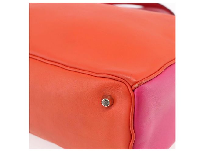 Borsa a Mano Christian Dior Diorissimo in Pelle 2way Arancione Oro Auth bs30974 - vista 14