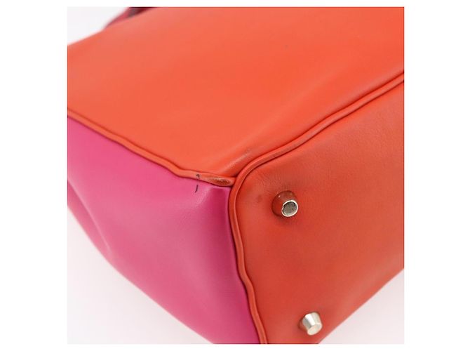Borsa a Mano Christian Dior Diorissimo in Pelle 2way Arancione Oro Auth bs30974 - vista 15