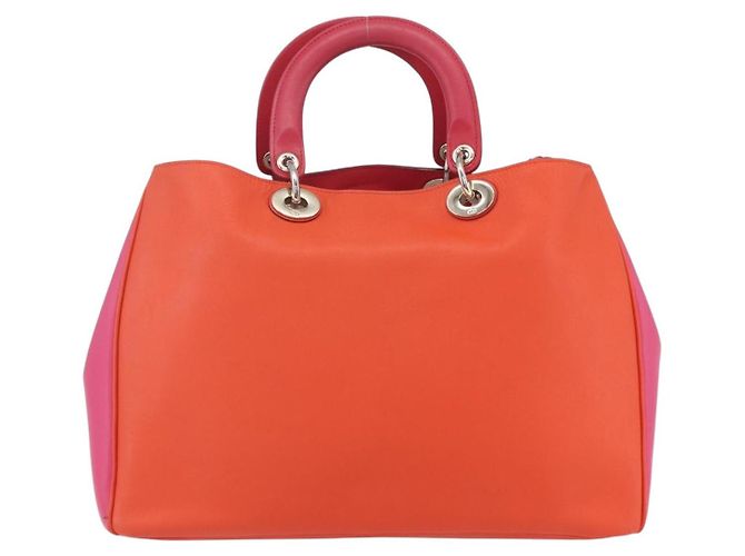 Borsa a Mano Christian Dior Diorissimo in Pelle 2way Arancione Oro Auth bs30974 - vista 3