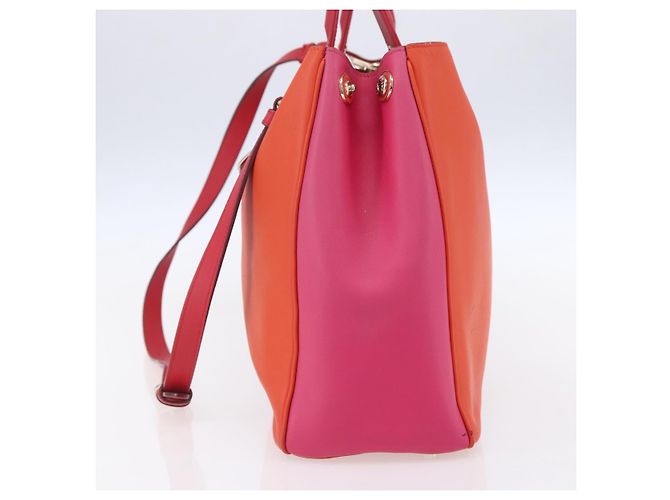 Borsa a Mano Christian Dior Diorissimo in Pelle 2way Arancione Oro Auth bs30974 - vista 5