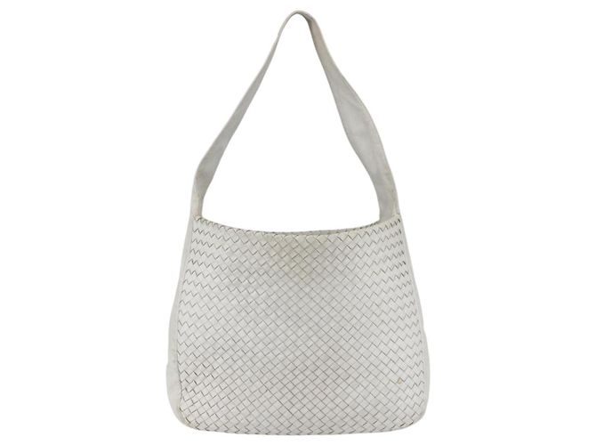 Autre Marque Borsa a Spalla in Pelle Bianca e Argento INTRECCIATO di BOTTEGA VENETA Auth bs30958 Bianco - vista 13