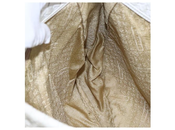 Autre Marque Borsa a Spalla in Pelle Bianca e Argento INTRECCIATO di BOTTEGA VENETA Auth bs30958 Bianco - vista 19