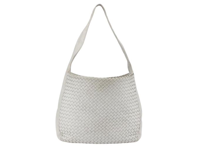 Autre Marque Borsa a Spalla in Pelle Bianca e Argento INTRECCIATO di BOTTEGA VENETA Auth bs30958 Bianco - vista 2