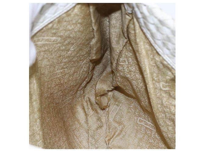 Autre Marque Borsa a Spalla in Pelle Bianca e Argento INTRECCIATO di BOTTEGA VENETA Auth bs30958 Bianco - vista 20