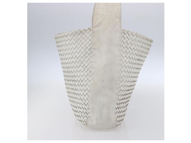 Autre Marque Borsa a Spalla in Pelle Bianca e Argento INTRECCIATO di BOTTEGA VENETA Auth bs30958 Bianco - vista 3