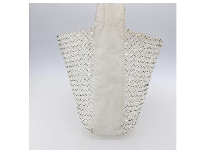 Autre Marque Borsa a Spalla in Pelle Bianca e Argento INTRECCIATO di BOTTEGA VENETA Auth bs30958 Bianco - vista 4