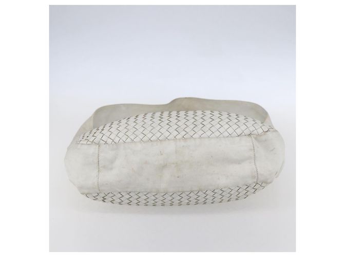 Autre Marque Borsa a Spalla in Pelle Bianca e Argento INTRECCIATO di BOTTEGA VENETA Auth bs30958 Bianco - vista 5