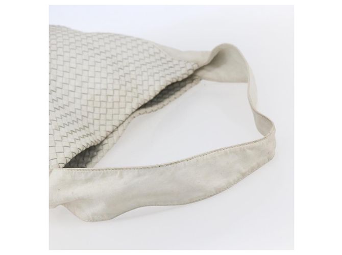 Autre Marque Borsa a Spalla in Pelle Bianca e Argento INTRECCIATO di BOTTEGA VENETA Auth bs30958 Bianco - vista 7