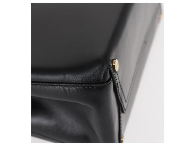Borsa a mano Vala in pelle nera e oro Salvatore Ferragamo Auth BA7667 Nero D'oro - vista 10