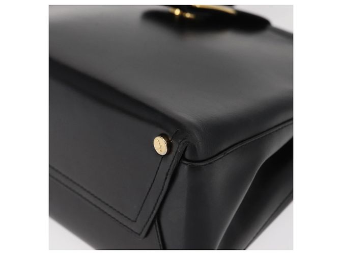 Borsa a mano Vala in pelle nera e oro Salvatore Ferragamo Auth BA7667 Nero D'oro - vista 11