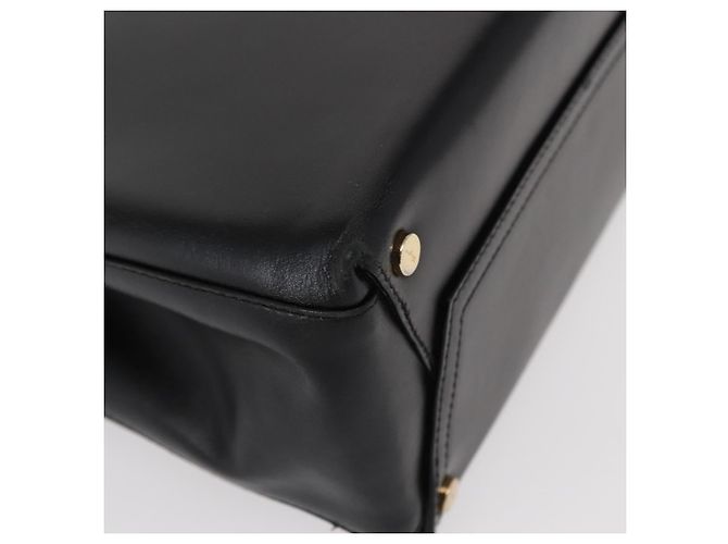 Borsa a mano Vala in pelle nera e oro Salvatore Ferragamo Auth BA7667 Nero D'oro - vista 12