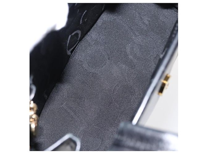 Borsa a mano Vala in pelle nera e oro Salvatore Ferragamo Auth BA7667 Nero D'oro - vista 16