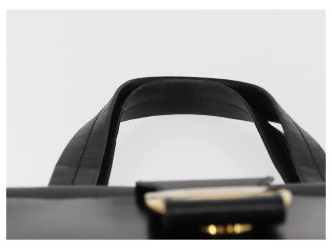 Borsa a mano Vala in pelle nera e oro Salvatore Ferragamo Auth BA7667 Nero D'oro - vista 8
