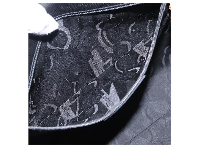Borsa Tote Vala in pelle nera e oro Auth BA7676 di Salvatore Ferragamo Nero D'oro - vista 21