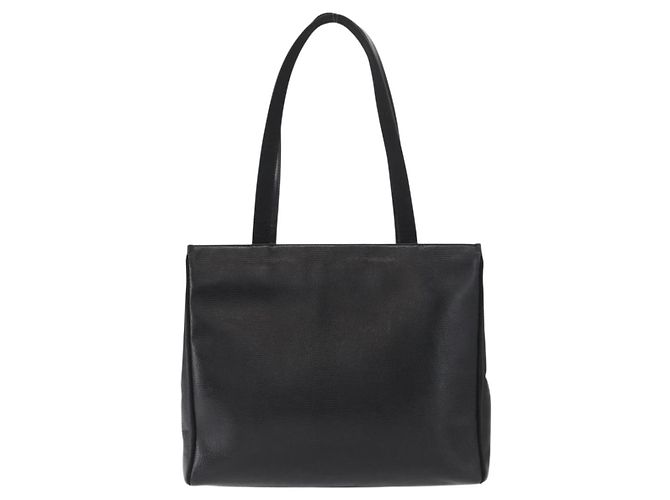 Borsa Tote Vala in pelle nera e oro Auth BA7676 di Salvatore Ferragamo Nero D'oro - vista 3