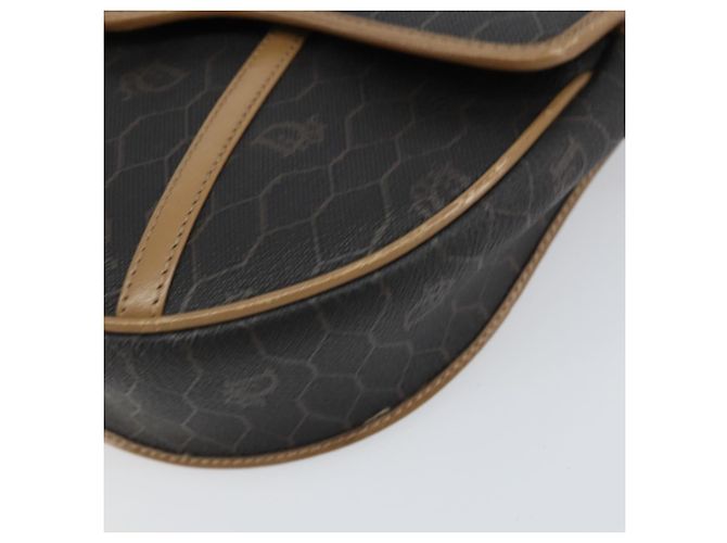 Borsa a spalla in tela a nido d'ape PVC nera e oro Auth BA7695 Christian Dior Nero D'oro - vista 10