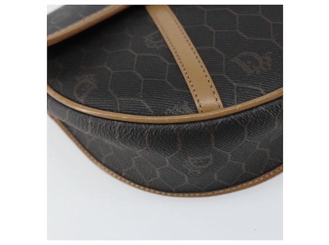 Borsa a spalla in tela a nido d'ape PVC nera e oro Auth BA7695 Christian Dior Nero D'oro - vista 11