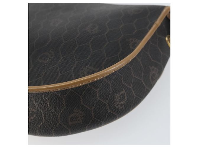 Borsa a spalla in tela a nido d'ape PVC nera e oro Auth BA7695 Christian Dior Nero D'oro - vista 12