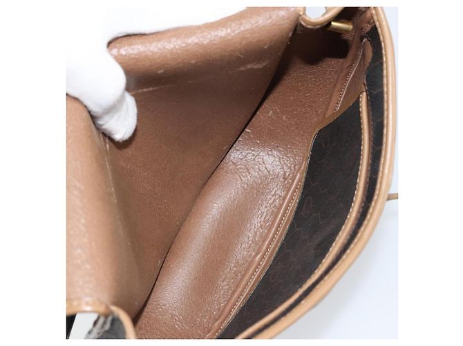 Borsa a spalla in tela a nido d'ape PVC nera e oro Auth BA7695 Christian Dior Nero D'oro - vista 17