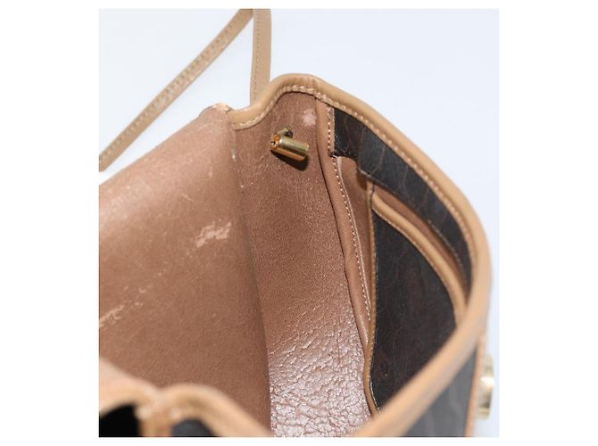 Borsa a spalla in tela a nido d'ape PVC nera e oro Auth BA7695 Christian Dior Nero D'oro - vista 18
