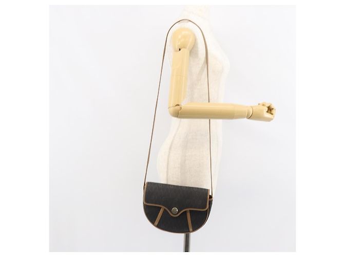 Borsa a spalla in tela a nido d'ape PVC nera e oro Auth BA7695 Christian Dior Nero D'oro - vista 21