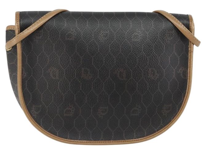 Borsa a spalla in tela a nido d'ape PVC nera e oro Auth BA7695 Christian Dior Nero D'oro - vista 3
