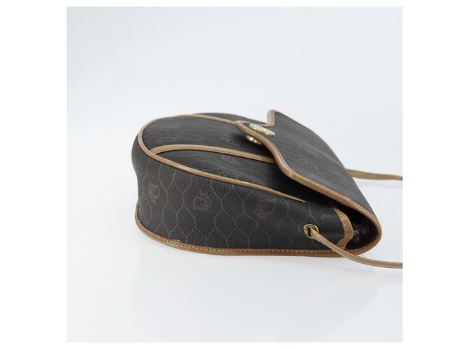Borsa a spalla in tela a nido d'ape PVC nera e oro Auth BA7695 Christian Dior Nero D'oro - vista 4