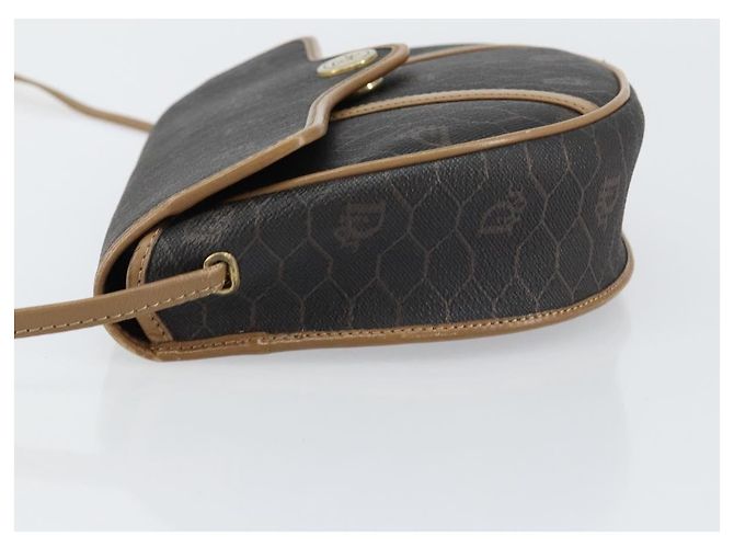 Borsa a spalla in tela a nido d'ape PVC nera e oro Auth BA7695 Christian Dior Nero D'oro - vista 5