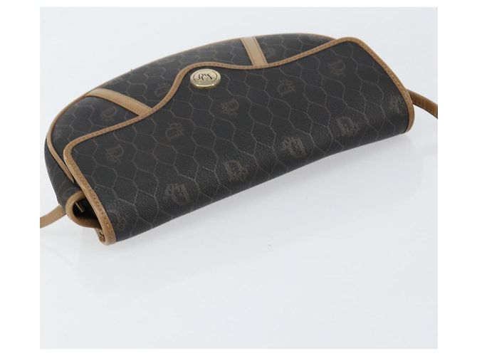 Borsa a spalla in tela a nido d'ape PVC nera e oro Auth BA7695 Christian Dior Nero D'oro - vista 6