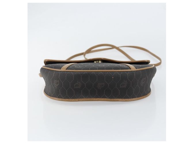 Borsa a spalla in tela a nido d'ape PVC nera e oro Auth BA7695 Christian Dior Nero D'oro - vista 9